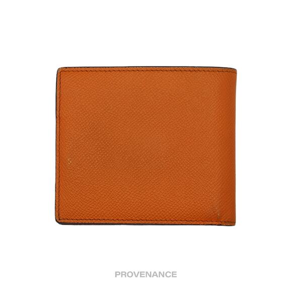 🔴 Burberry Logo 8CC Bifold Wallet - Orange Grained Leather - Picture 3 of 9